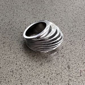 Swatch Silver-Tone Sculptural Band Ring 
Size 6